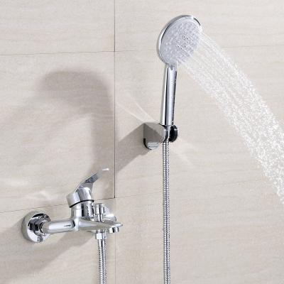 China With Brass Shower Faucet Mixer Bath Slide Bar Shower Hand Held Shower Set for sale