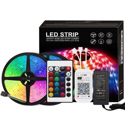 China Home Decoration Wedding Decoration Wedding Home RGB Led Flexible Strip Light Waterproof Remote Smart Stripes 5050 for sale