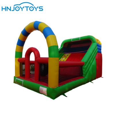 China PVC Arch Jump House Outdoor Games Garden Inflatable Rainbow Bounce Slide Dry Slide For Kids Playing Game for sale