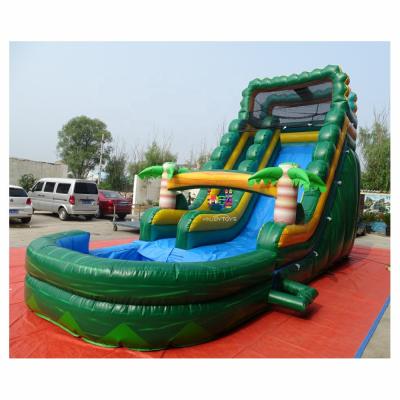 China Inflatable Backyard Jumper Bouncer Slide Water Slide PVC Commercial Inflatable Palm Water Slide For Sale for sale