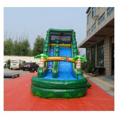 China Inflatable Water Slide Commercial Customize Cheap Palm Backyard Inflatable Water Slide Commercial With Detachable Pool for sale