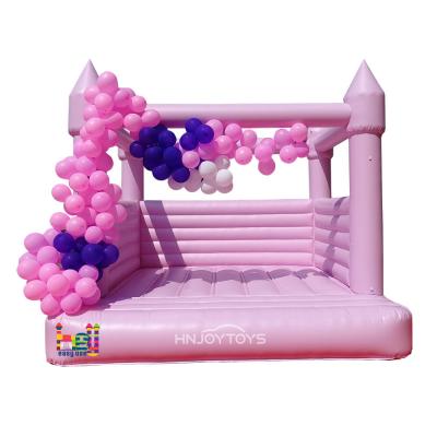 China Wedding Bounce House 13*13ft Adult Pastel Pink Commercial Sale Wedding Party Inflatable Bounce House for sale