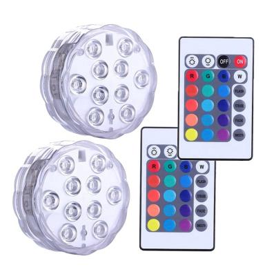 China Garden IP68 Waterproof LED Fountain Pool Lamp Colorful Underwater Pond Light RGB LED Submersible Light With Remote Control for sale