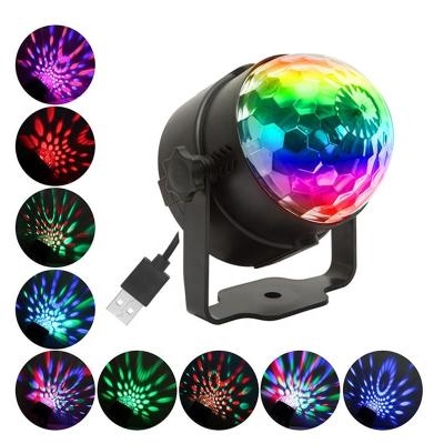 China 5V USB Mini LED Crystal Magic Ball Stage Light 3W RGB Colorful Strobe Night Disco DJ Lamp Home Party Lights Christmas Wedding Show for sale