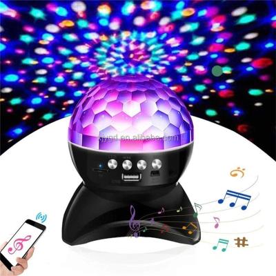 China 5V LED Speaker Disco Ball Light KTV Party Wedding RGB Wireless Home Music Stage Lights Rotating USB Laser Projection Night Lights for sale