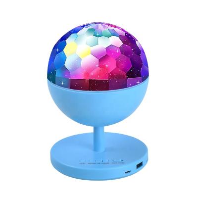 China DJ Party Disco Stage Light USB Rechargeable RGB Wireless Music Rotating Crystal Magic Ball Lamp Christmas Atmosphere Light for sale