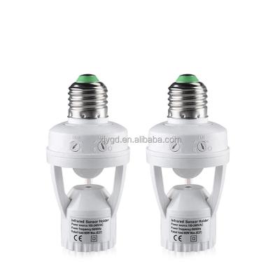 China Screw 360 Degree PIR Motion Sensor LED E27 Lamp Base 110V-220V Induction Socket Time Delay Switch Adjustable Converter for sale