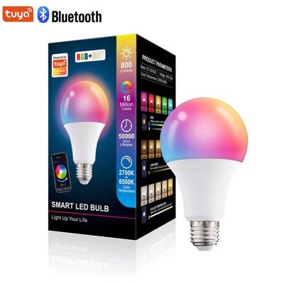 China 10W RGB+CCT Dimmable E27 E26 B22 Bulb A70 LED Smart Light Bulb Tuya APP AC85-265V RGBCW Residential Wireless Bulb for sale