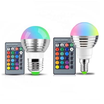 China Hotel 1Pcs Dimmable 16 Colors Light E27 E14 5W 85V - 265V LED Lamp Spotlight Bulb + IR RGB Christmas Decor Atmosphere LED Night Outdoor for sale