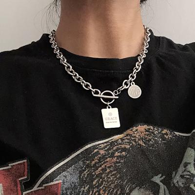 China Punk Jewelry Hip Hop Chain Collier Femme Women Bar Jewelry Hip Hop Jewelry for sale