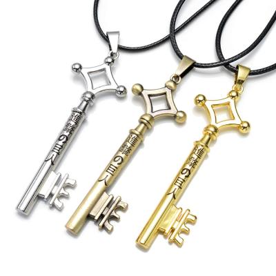 China Moive Anime Game Jewelry Necklace Attack On Eren Figure Anime Jewelry Cosplay Jewelry Toy Anime Necklace Eren Key Necklace Metal Pendant Titan for sale