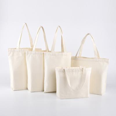 China Various Sizes Promotional Cotton Handled Available Plain Bags , Reusable Unbleached Canvas Shopping Bags for sale