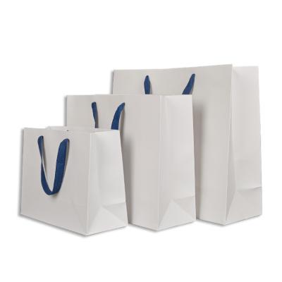 China Custom Logo Printed Wholesale Grocery Women Handbag High Quality White Shopping Paper Bag With Handle for sale