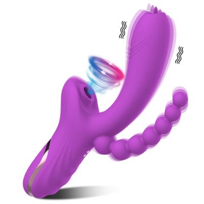 China ABS 3 in 1 Female Clitoral Sucking Vibrator for Women Clitoris Sucker Vacuum Stimulator Dildo Sex Toys Goods for Adults 18 for sale