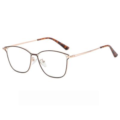 China New Bifocal Blue Light Blocking Glass Fashion Metal Flat Mirror With Frames Cat Eye Optical Glasses Myopia Square for sale