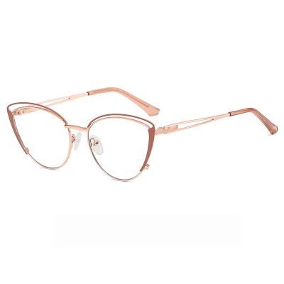 China New Fashionable Cat Eye Frame Can Be Bifocal Flat Mirror Fitted Myopia Anti-blue Light Glasses Clearance Optical Glasses for sale