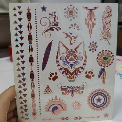 China Temporary Factory Custom Sticker Waterproof Rose Gold Metallic Temporary Tattoo for Team Bride wedding for sale