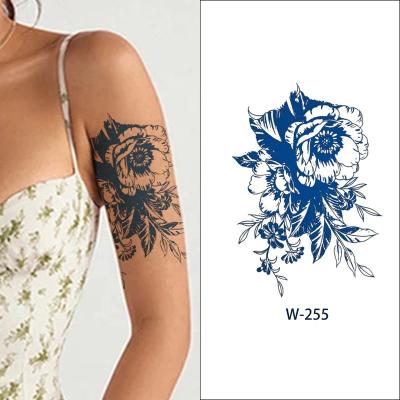 China Temporary Wholesale Waterproof Sweatproof Temporary Long Lasting 2 Weeks Butterfly Flowers Semi Permanent Tattoos for sale