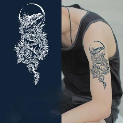 China Temporary Body decoration semi permanent temporary half arm waterproof for men women dragon design juice tattoo sticker for sale