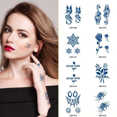 China Temporary Wholesale Semi-permanent Tattoo Skull Snake Dragon Flower Design Temporary Water Transfer Fake Arm Tattoos for sale