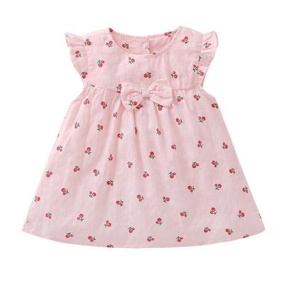 China Anti-wrinkle factory wholesale custom made cotton baby pink infant dress for sale