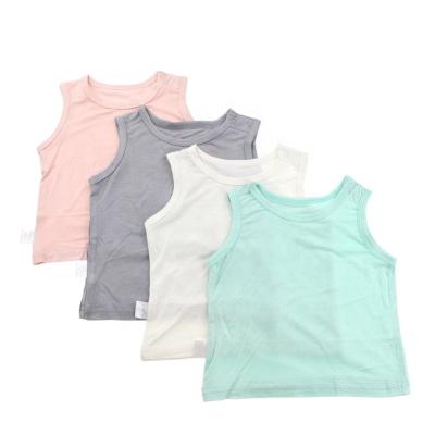 China Viable Factory Summer Solid Color Child Tank Tops Custom Wholesale Bamboo Tank Tops for sale