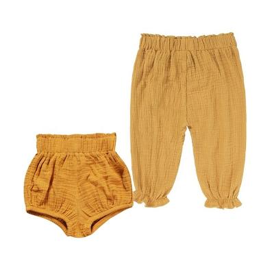 China Factory wholesale custom made soft breathable cotton 100% anti-pilling single color baby pants and shorts for sale