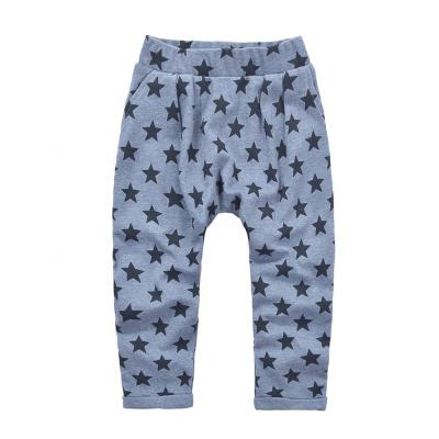 China wholesale custom Anti-wrinkle spring 95% cotton 5% spandex stars full printed baby harem pants for sale