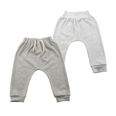 China Anti-pilling Wholesale Custom Design Newborn Boy Soft Flexible 100% Pima Cotton Baby Pants Harem Pants for sale