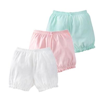 China Factory Wholesale Custom Made Summer Cotton Solid Color Baby Ruffle Defeat Shorts Anti-Static for sale