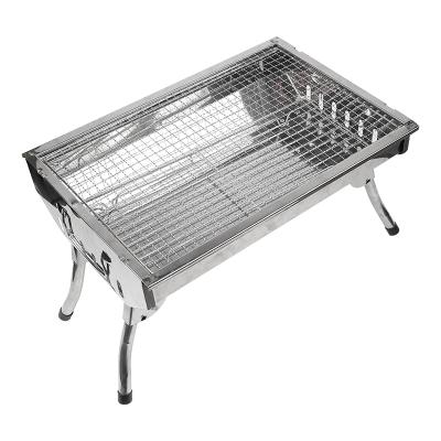 China Adjustable Size ALISSA 48*33*29 Portable Thickened Outdoor Stainless Steel Charcoal BBQ Grill Charcoal Grill Shawarma Grill Table B Grill for sale