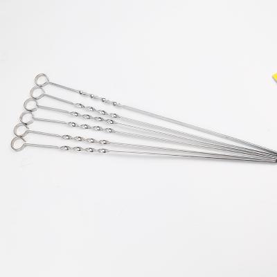 China Easily Cleaned Flat 40-45CM Kebab 6PCS Stainless Steel BBQ Set Reusable Bar Outdoor BBQ Mate for sale