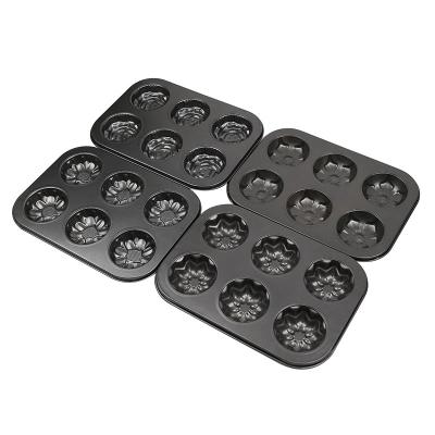 China 2021 Disposable Nonstick Buns Pan Carbon Steel Cupcake Pan Easy to clean and perfect for making buns or cupcakes 6 cups for sale