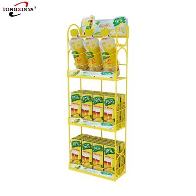 China Supermarket Retail Store Drinks Rack With Brand And Price Rack Pop Up Metal Display Racks for sale