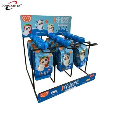 China Supermarket Advertising POP Floor Pallet Snack Shelf Metal Shelves Show Hanging Rack for sale