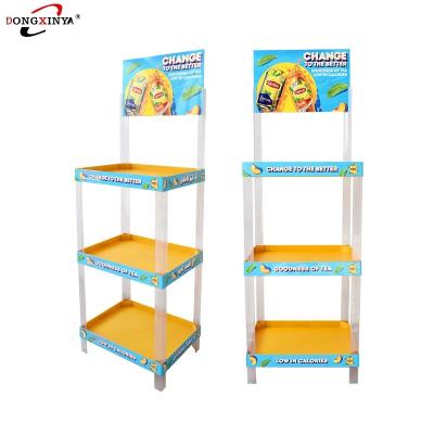 China Custom supermarket retail store promotion floor 4 layers display rack/ABS injection plastic display/plastic holder beverage shelf for sale