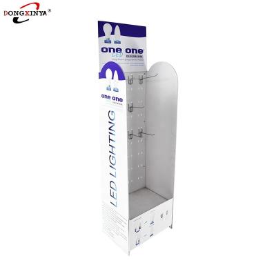 China Custom Plastic Supermarket Board Hook Display Stand Floor Holding PVC Logo Storage Holder Andy Board Display Rack for sale