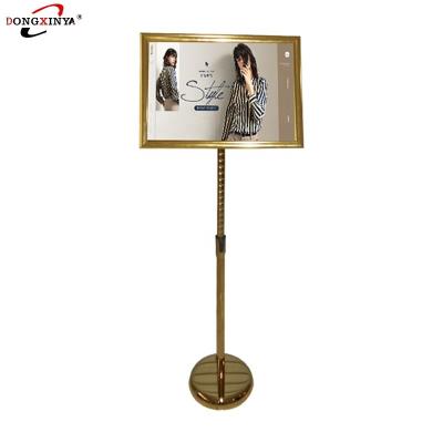 China A4 Supermarket Poster Landing Shopping Mall Promotional Retractable Advertising Display Rack for sale