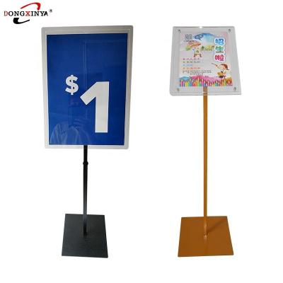 China Supermarket A3 Size Metal Advertising Menu Walkway Sign Billboard Poster Display Rack for sale