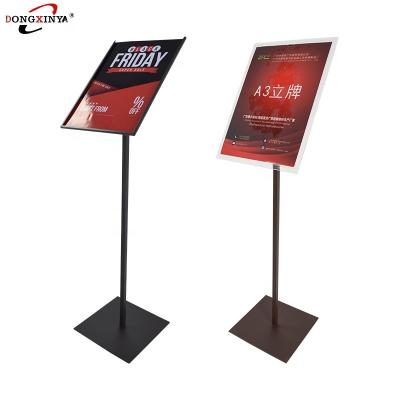 China Supermarket Metal Advertising Menu Board Walk Sign Billboard A4 Vertical Poster Display Rack for sale