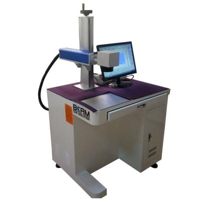 China 20w 50w Fiber Laser Marking Machine Air Cooled Mopa With Rotary Ring Device for sale