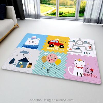 China Eco-friendly waterproof baby safe educational toy mat xpe kids mat puzzle crawling splicing pads for sale