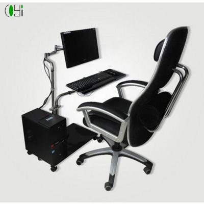 China For Bed Use Stainless Steel Tempered Glass Computer Monitor Stand Flexible Desk For Bed Sofa Floor for sale