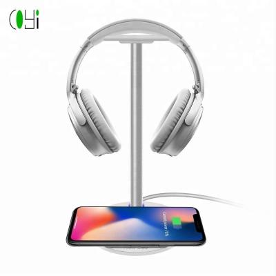 China Plug Headphone 3 in 1 Wireless Charger with Earphone Stand Holder for Samsung iPhone for sale