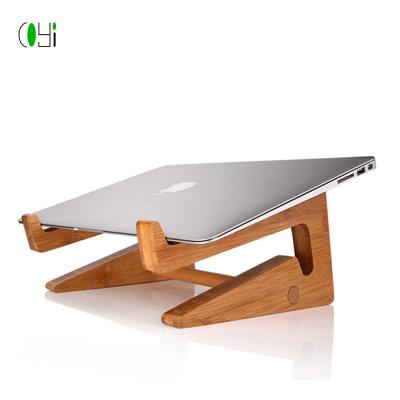 China Convertible Wooden Bamboo Origami Shaped Laptop Stand Laptop Stand Computer Stand for sale