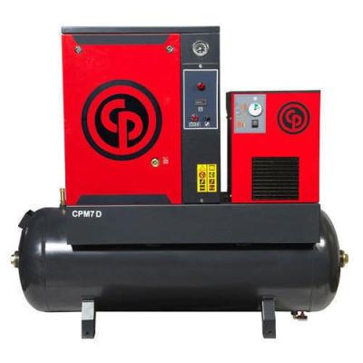 China Lubricated Chicago Screw Pneumatic Air Compressor Stably Industrial Rotary Machine 5.5 KW 8 Bar Air-Compressors With Tank For CPM7 TM for sale