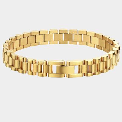 China High End Adjustable Vintage 18k Link Chain Bracelet Stainless Steel Bangle Rectangle Bracelet for sale