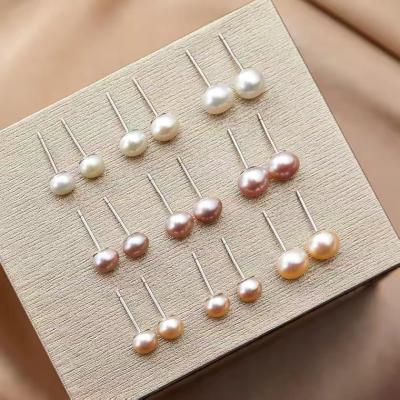 China S999 Sterling Silver Temperament Pearl Stud Ethnic Earrings For Women Engagement Simple Wedding Earrings Fashion Bride Jewelry for sale