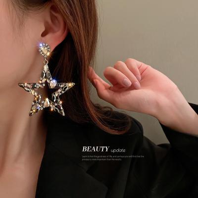 China Office/Career Luxury Fringed Unique Design Handmade Women Statement Crystal Long Tassel Earrings For Dangle Earrings Fashion Jewelry for sale