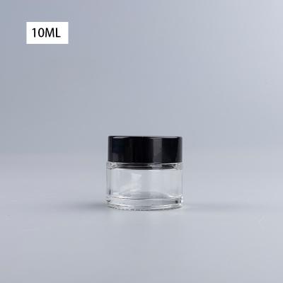 China Customized Clear Glass Cream Jar High Quality Facial Cosmetic Bottle Cosmetic Glass Skin Jar for sale